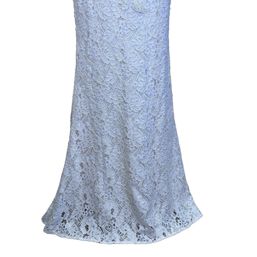 Wedding Gown Size S White Mermaid Diamonds Sequins Lace Bridal Dress Bride Chic - Picture 5 of 16
